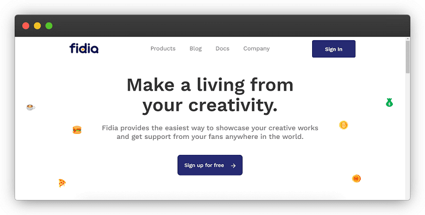 INTRODUCING Fidia: Easy way to get support and make a living from your creativity.