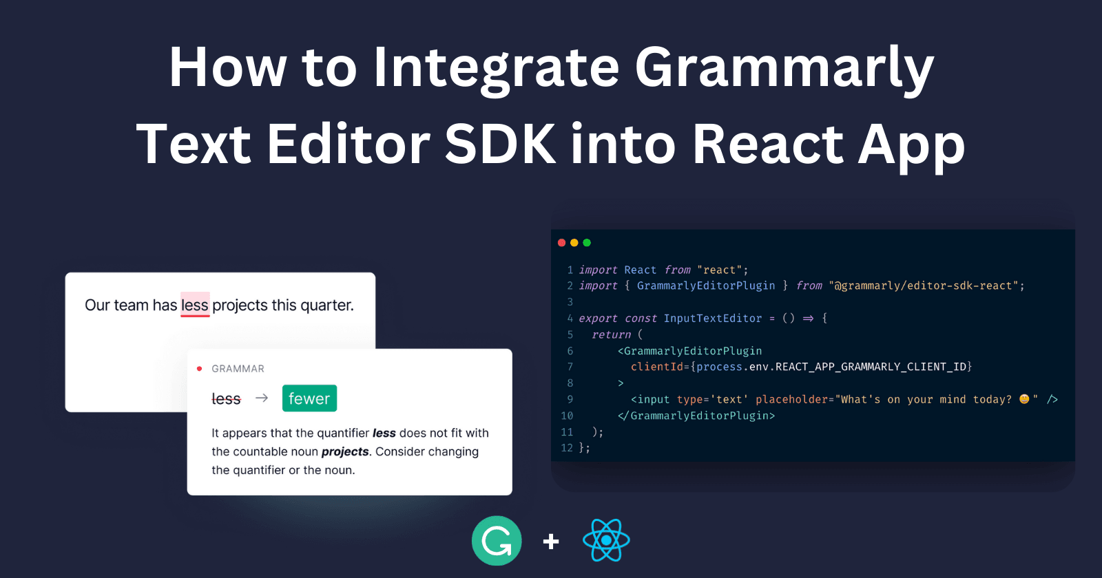 How to Integrate Grammarly Text Editor SDK into React App