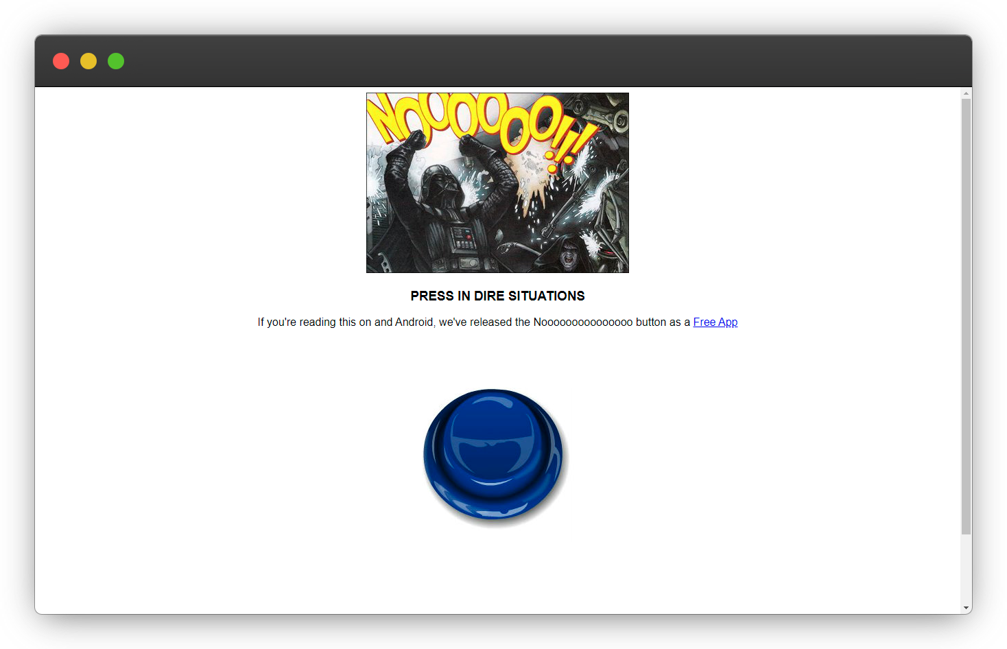 Nooo landing page